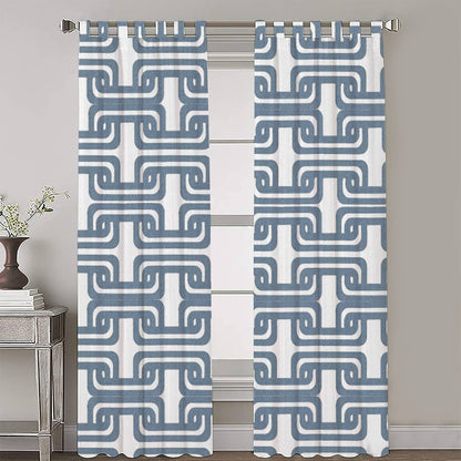 Olga  - Set of 2 Panels Crewel Embroidered Curtains | Linen Cotton Mix