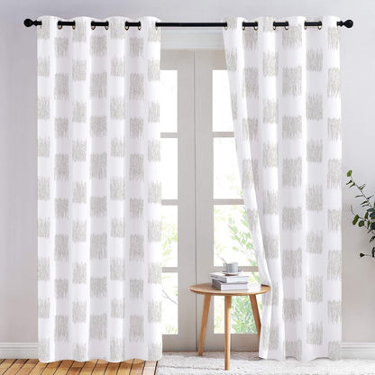 Isabeau - Set of 2 Panels Crewel Embroidered Curtains | Linen Cotton