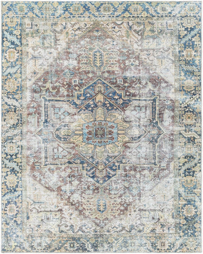 Blue Catigpian Distressed Washable Area Rug