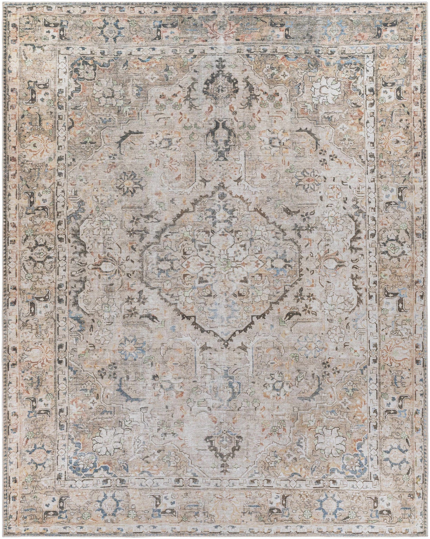 Brown Standon Vintage Washable Area Rug