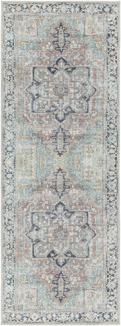 Green Nisa Vintage Washable Area Rug