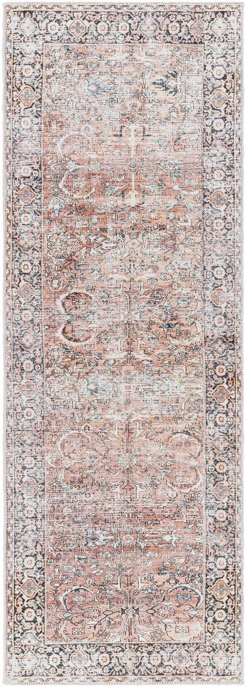 Peach Noda Vintage Washable Area Rug