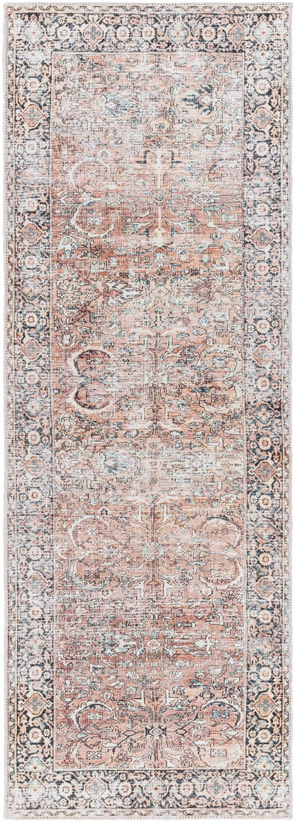 Peach Noda Vintage Washable Area Rug