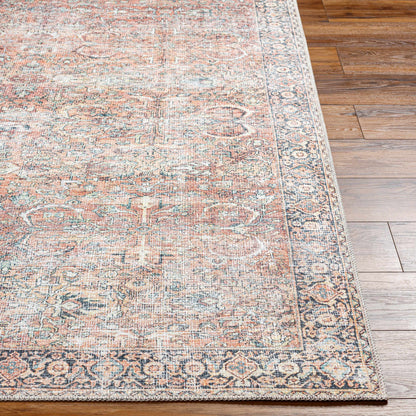 Peach Noda Vintage Washable Area Rug