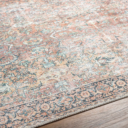 Peach Noda Vintage Washable Area Rug