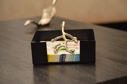 Vibhsa Napkin Holder Dinning Decor and Housewarming Gift (silver)