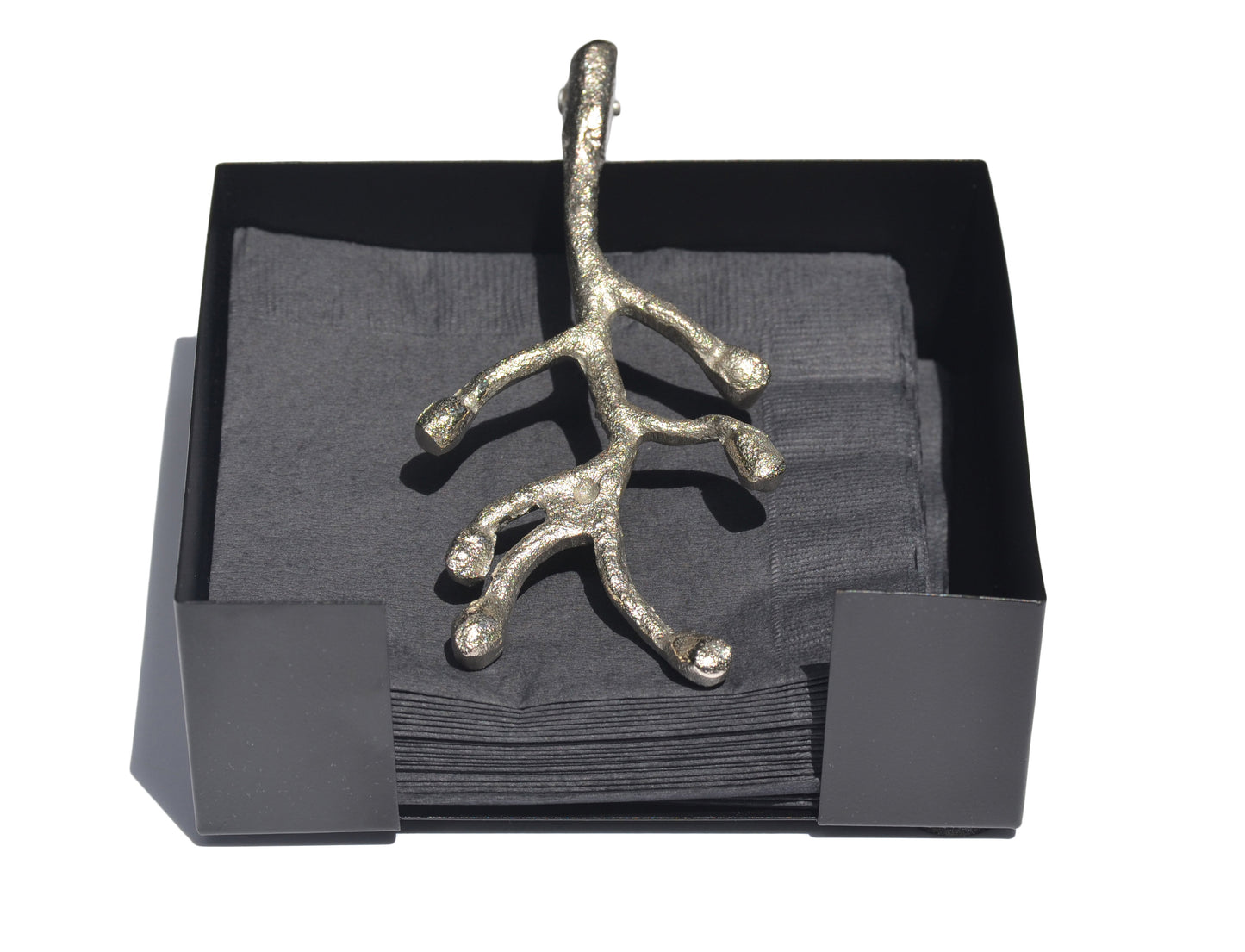 Vibhsa Napkin Holder Dinning Decor and Housewarming Gift (silver)