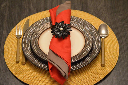 Vibhsa Floral Napkin Rings Decorative Tableware Accessory Elegant Dining Décor