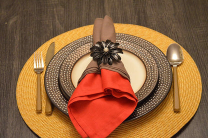 Vibhsa Floral Napkin Rings Decorative Tableware Accessory Elegant Dining Décor