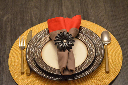 Vibhsa Floral Napkin Rings Decorative Tableware Accessory Elegant Dining Décor