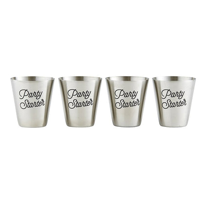 Party Starter Stainless Steel Shot Cups | Set of 4 Shot Glasses in