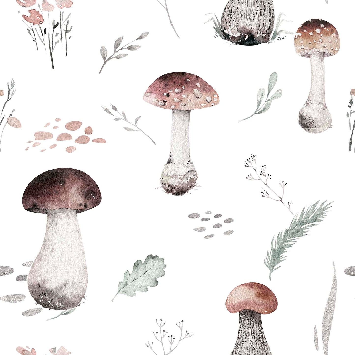 Garden mushroom wallpaper