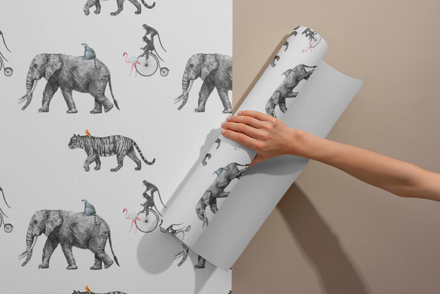 Tropical Animals sketch Wallpaper