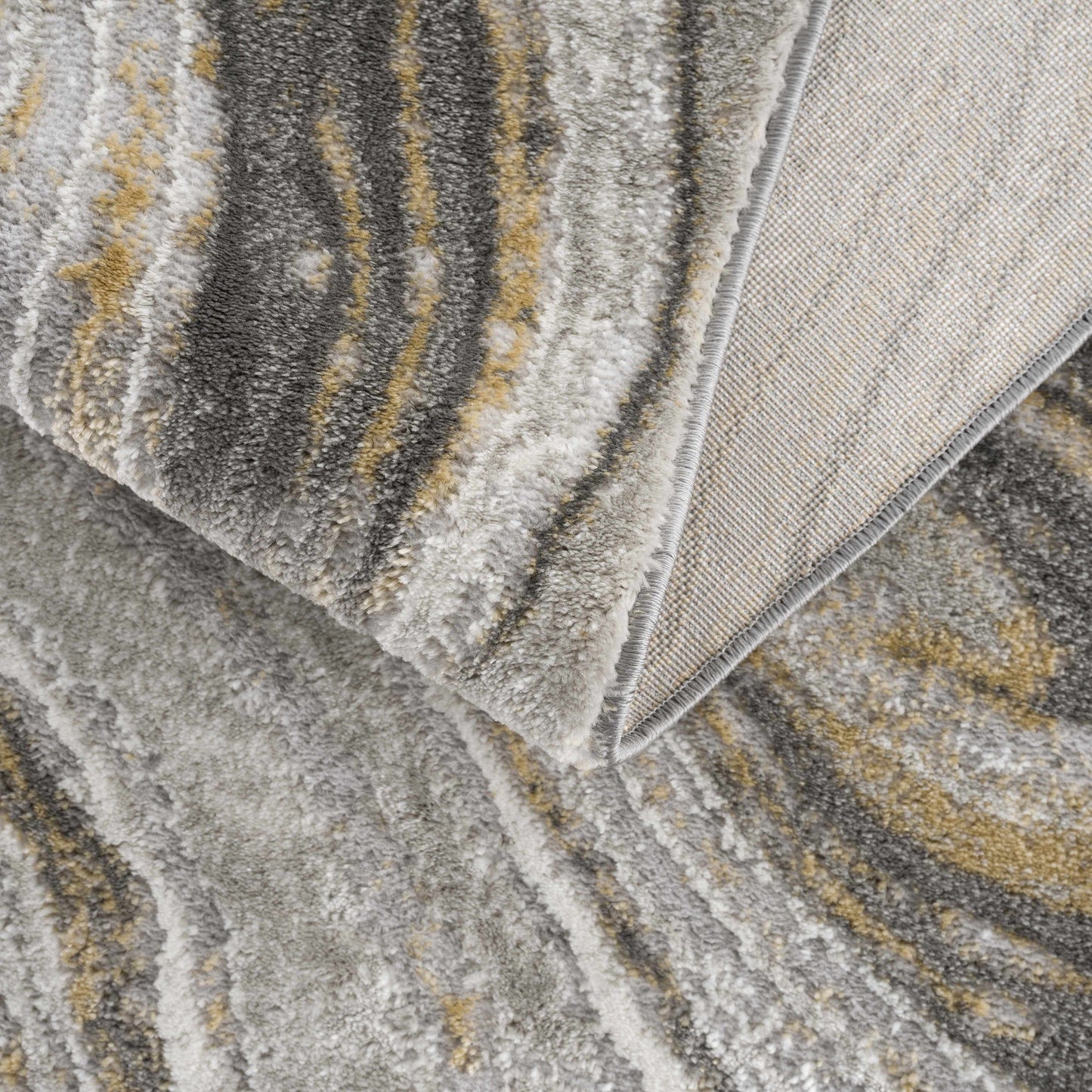 Live Marble Gray & Gold Area Rug