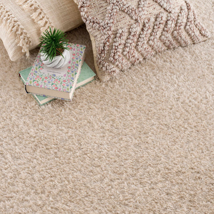 Heavenly Solid Dark Beige Plush Rug - Clearance