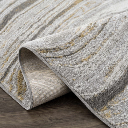Live Marble Gray & Gold Area Rug
