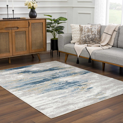 Live Marble Blue Area Rug