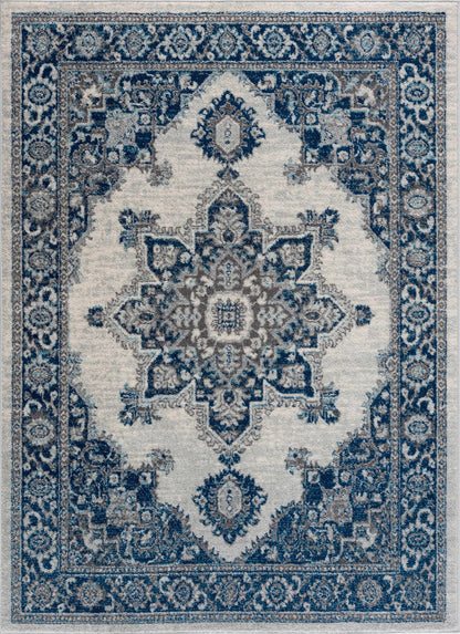 Istanbul Medallion Blue Area Carpet - Clearance