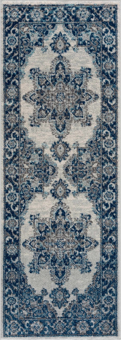 Istanbul Medallion Blue Area Carpet - Clearance