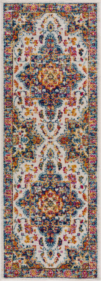 Istanbullu Blue & Orange Area Carpet - Clearance