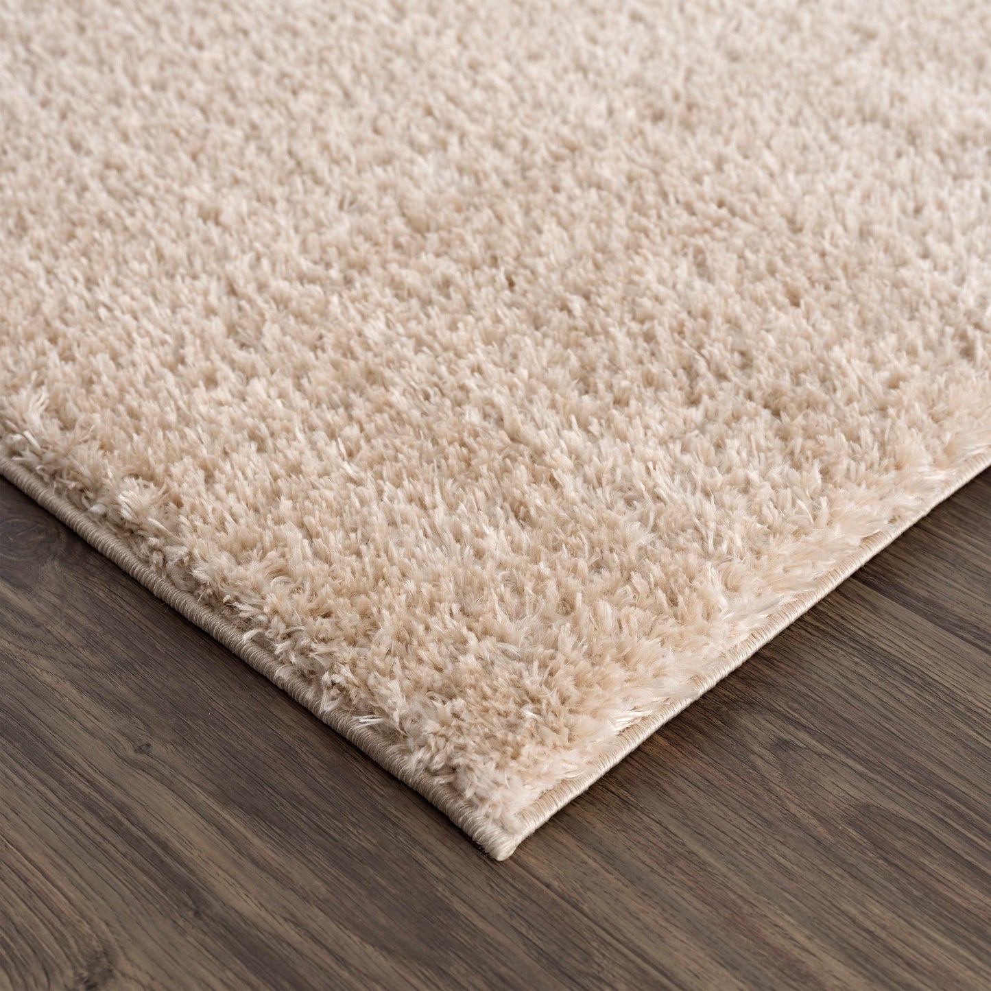 Heavenly Solid Dark Beige Plush Rug - Clearance