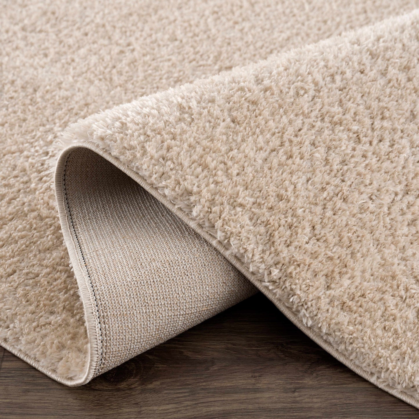 Heavenly Solid Dark Beige Plush Rug - Clearance