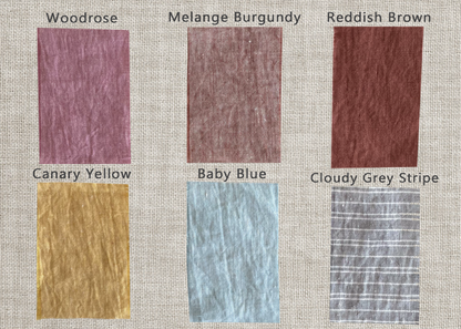 White linen bedding set with coconut buttons