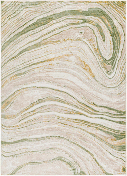 Live Marble Green Area Rug