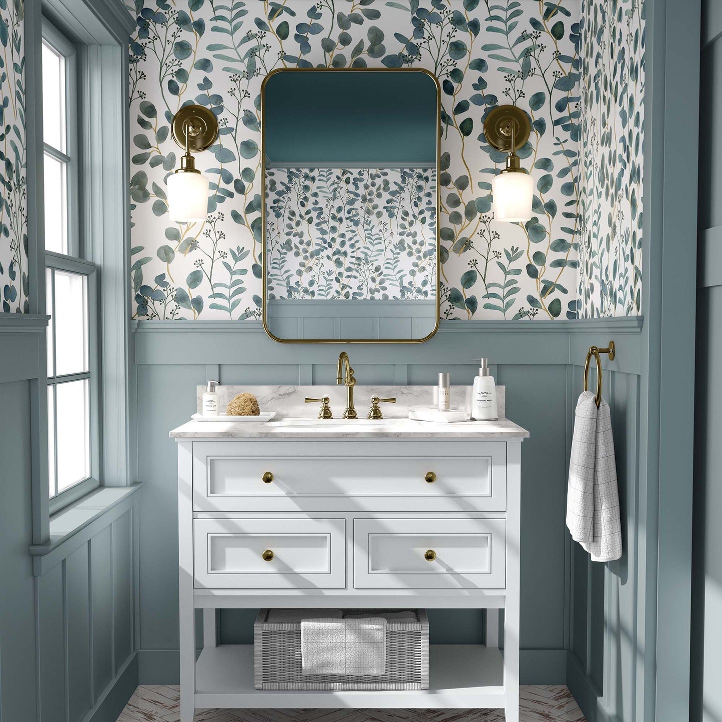 Turquoise Leaves Wallpaper