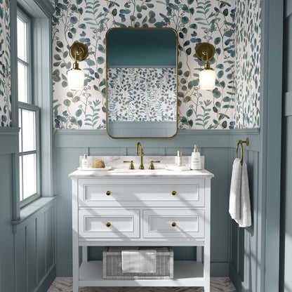 Turquoise Leaves Wallpaper