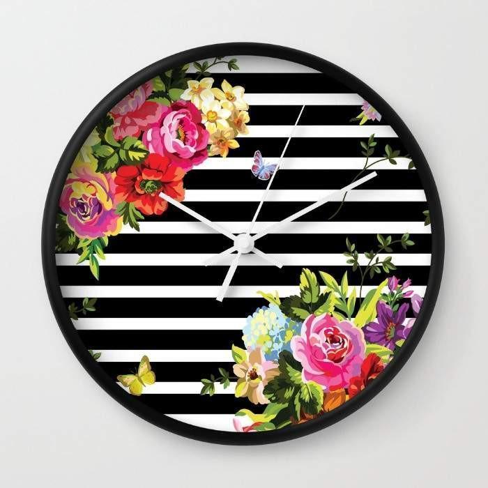 Decorative Wall Clocks Collection – Typography, Floral, Map, Camera & Abstract