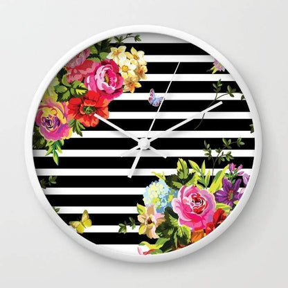 Decorative Wall Clocks Collection – Typography, Floral, Map, Camera & Abstract