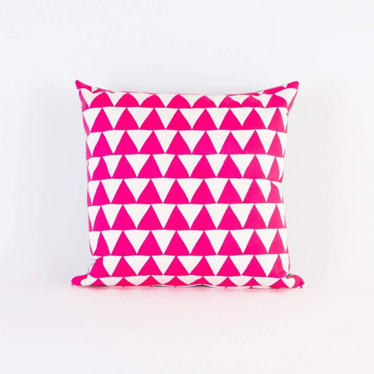 Hot Pink Mountains of Montana Triangle Screen Print Organic Pillow