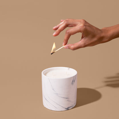 Natural Vanilla Orchid White Marble Candle 17oz